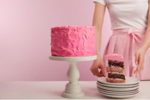 unfamiliar situations - pink cake slice