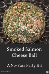 Smoked salmon cheeseball is an easy way to liven up your party or family gathering. This simple, keto, no-fuss appetizer is a delight to serve and eat. Easy to make, this delicious appetizer is a winning addition to any picnic, potluck, celebration or holiday party. #holidayfood #appetizer #easy #easyrecipe#partyideas #picnic #potluck #celebration #easyappetizer #partyfood #appetizerparty #ketofriendly #ketorecipe #easyketorecipe #makeaheadappetizer #bestappetizer #holidayappetizer #foodideas