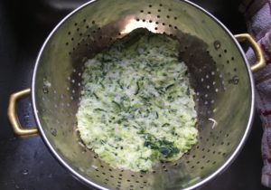 easy zucchini bread shreds draining