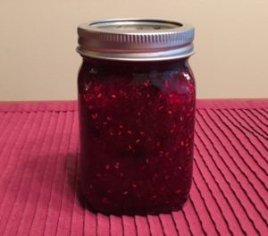 raspberry blueberry jam jar