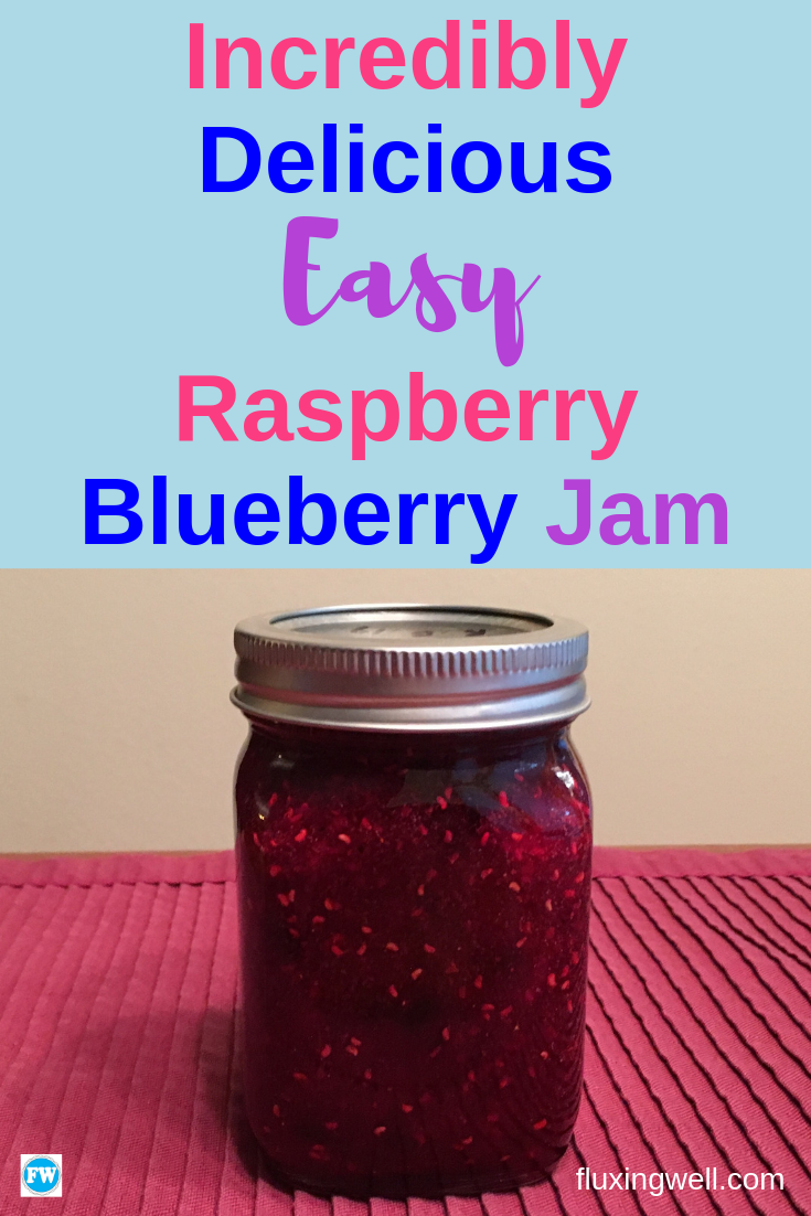 Incredibly delicious easy raspberry blueberry jam is a snap to put together and a pleasure to eat. If you have berries in the freezer and some time on your hands, this easy jam makes a terrific holiday gift. Surprise your friends and family with a gift of summer sweetness in a jar. Homemade from the heart, this jam will be sure to please. #holidaygift #easyjamrecipe #giftideas #homemadegifts #homemade #easyrecipe #easyhomemadejam #homemadejamrecipe #homemadejamgifts #christmashomemadejam #easy