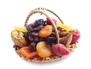 Dried fruit in a basket