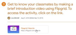 Online teaching tools FlipGrid and Google Classroom