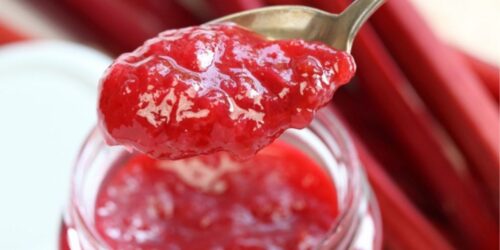 Easy Rhubarb Jam recipe with pineapple featured image