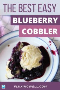 Super Easy Blueberry Cobbler pinterest image