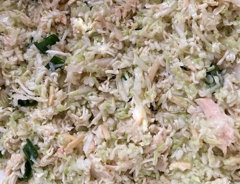 chicken ramen noodle salad chopped cabbage