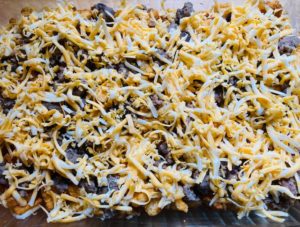 easy breakfast casserole ready for the oven