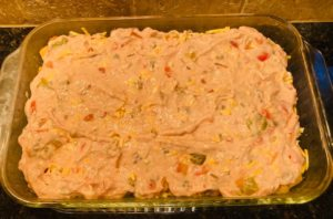 easy breakfast casserole ready for the oven