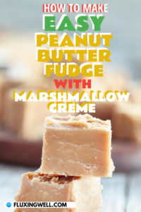 Easy Peanut Butter Fudge with marshmallow creme Pinterest image