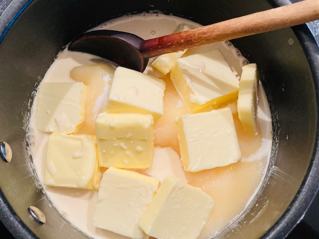 Easy Peanut Butter Fudge with Marshmallow Creme butter sugar and milk