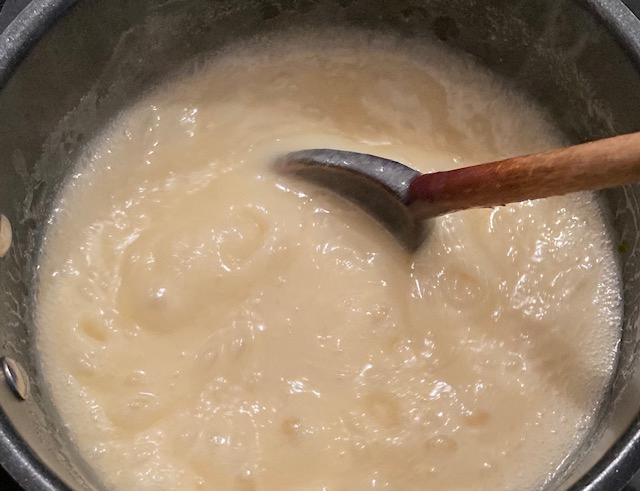 Easy Peanut Butter Fudge with Marshmallow Creme rolling boil