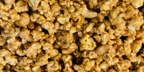 homemade caramel corn with cashews featured image
