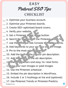 Pinterest SEO checklist example image