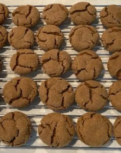 Easy Gingersnap recipe on cooling rack