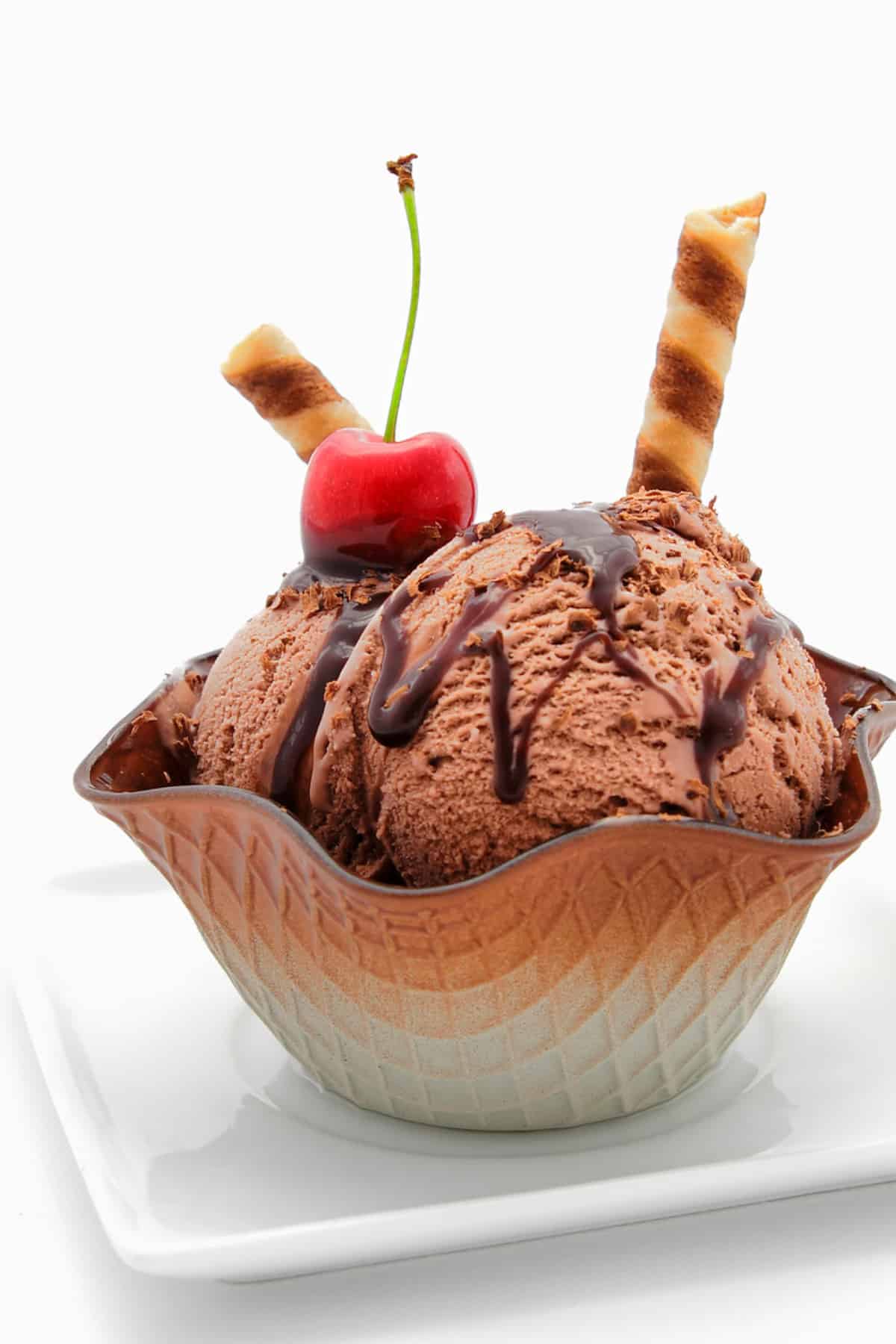 Homemade chocolate cream gelato