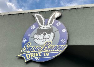 Hailey Idaho Snow Bunny Drive in sign