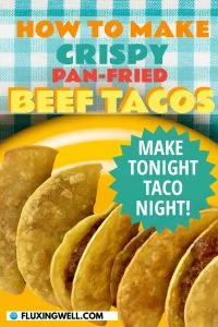 How to make crispy pan fried beef tacos Pinterest image