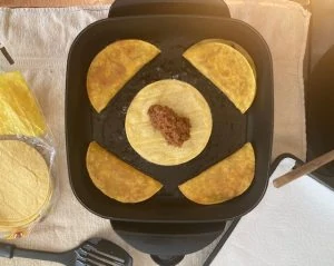 pan fried tacos in the electric skillet