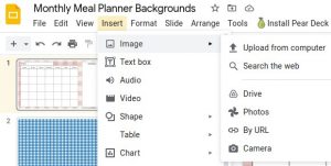 Editable meal plan template free inserting image