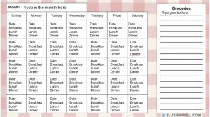 Editable meal plan template free monthly meal plan