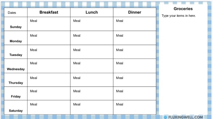 How to Make an Editable Meal Plan Template for Free - Fluxing Well