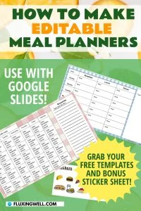 editable meal plan templates Pinterest image