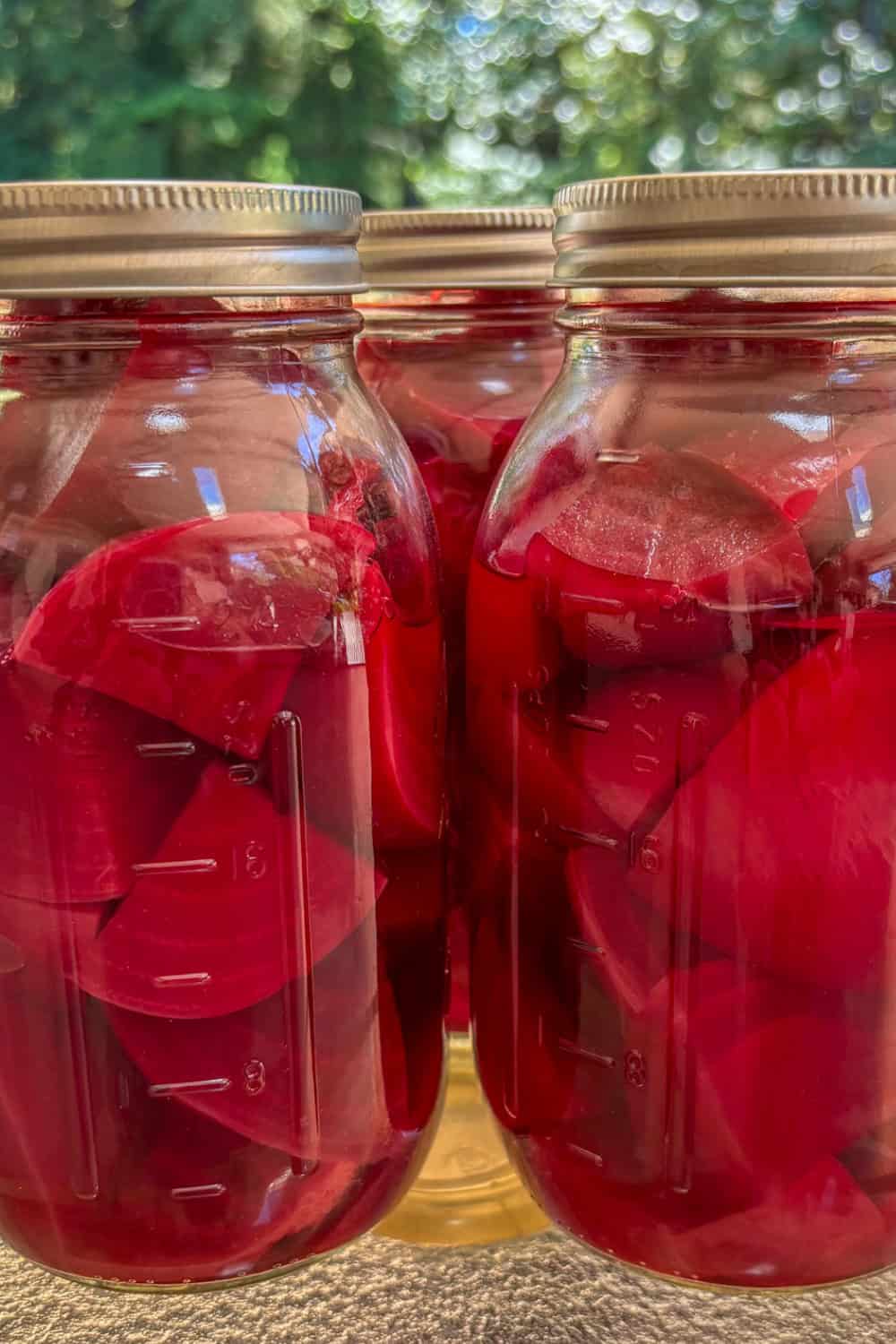 best canned beets recipe easy and not pickled jars on a table