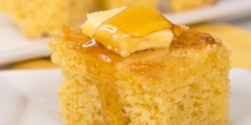 easy cornbread recipe without buttermilk buttered and covered in honey