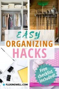 easy organizing hacks Pinterest image