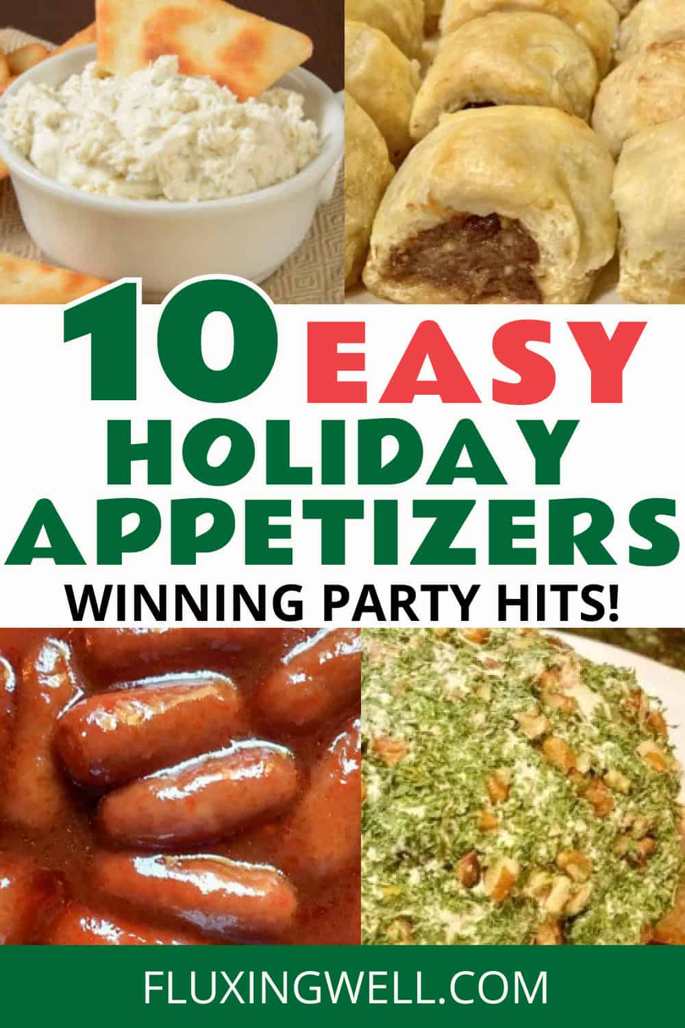 easy holiday appetizers collage