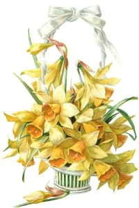 daffodil basket for a daffodil tea party theme
