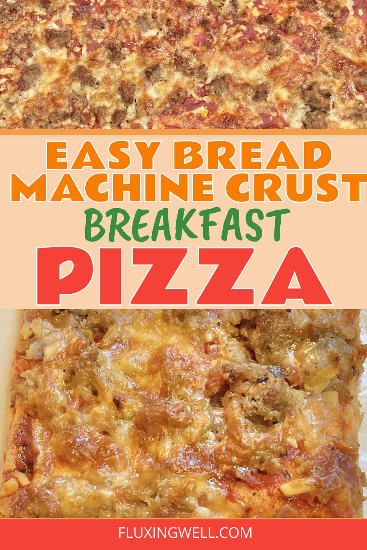 School breakfast sausage pizza with bread machine crust