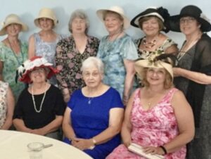 tea party dress ideas and hats on ladies