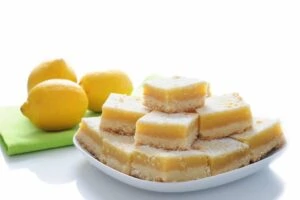 Lemon themed party food lemon bars