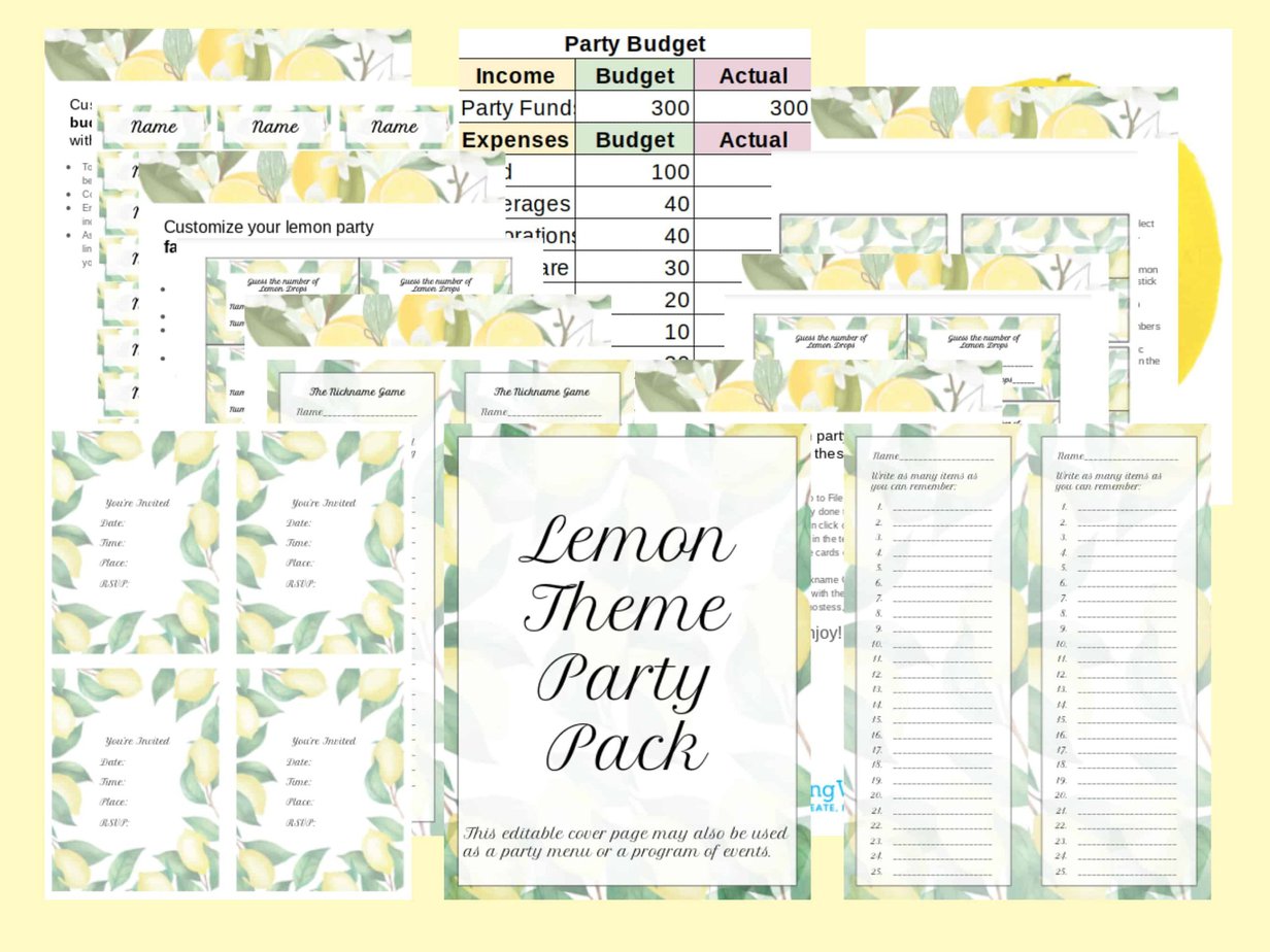 Lemon Party Pack Static Images