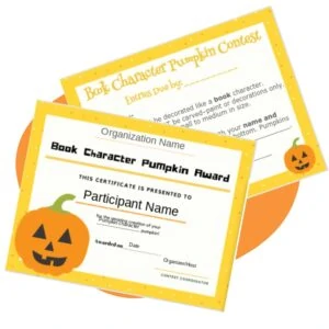 book character pumpkins kit freebie
