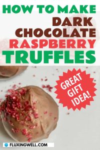 holiday ideas: how to make dark chocolate raspberry truffles closeup of truffles