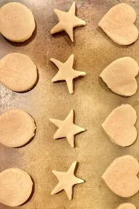 cinnamon shortbread cookies on a baking sheet