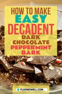 holiday ideas how to make easy decadent dark chocolate peppermint bark closeup