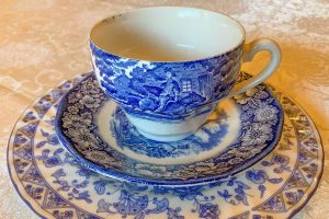 Tea party themes blue and white china