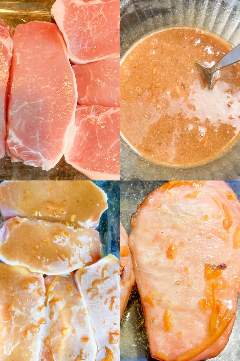 orange glazed smoked pork chops steps