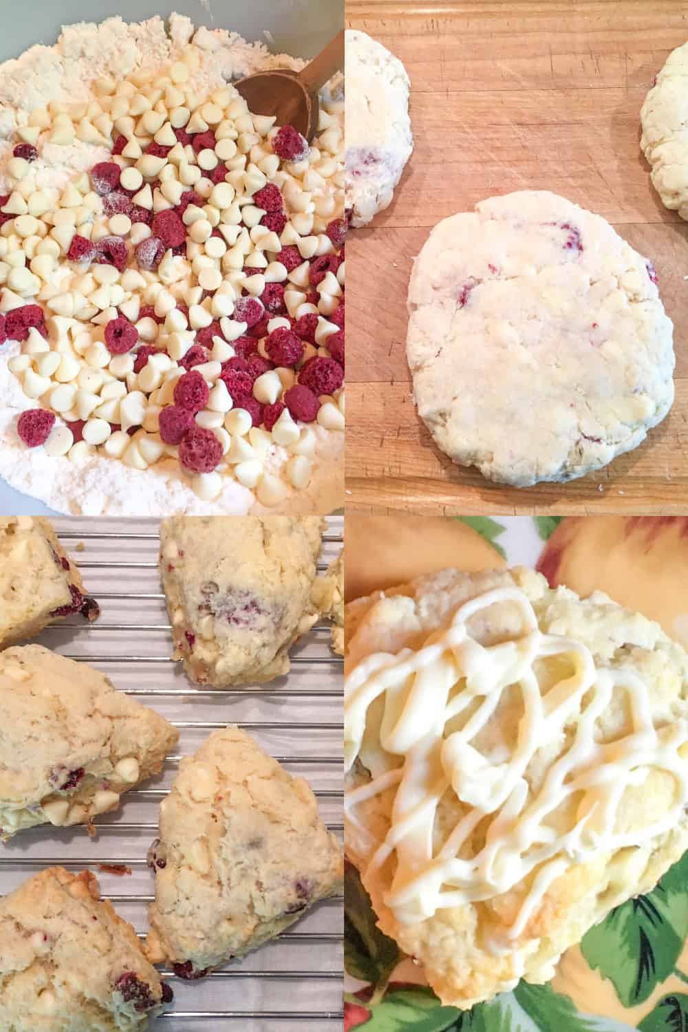 white chocolate raspberry scones no buttermilk needed