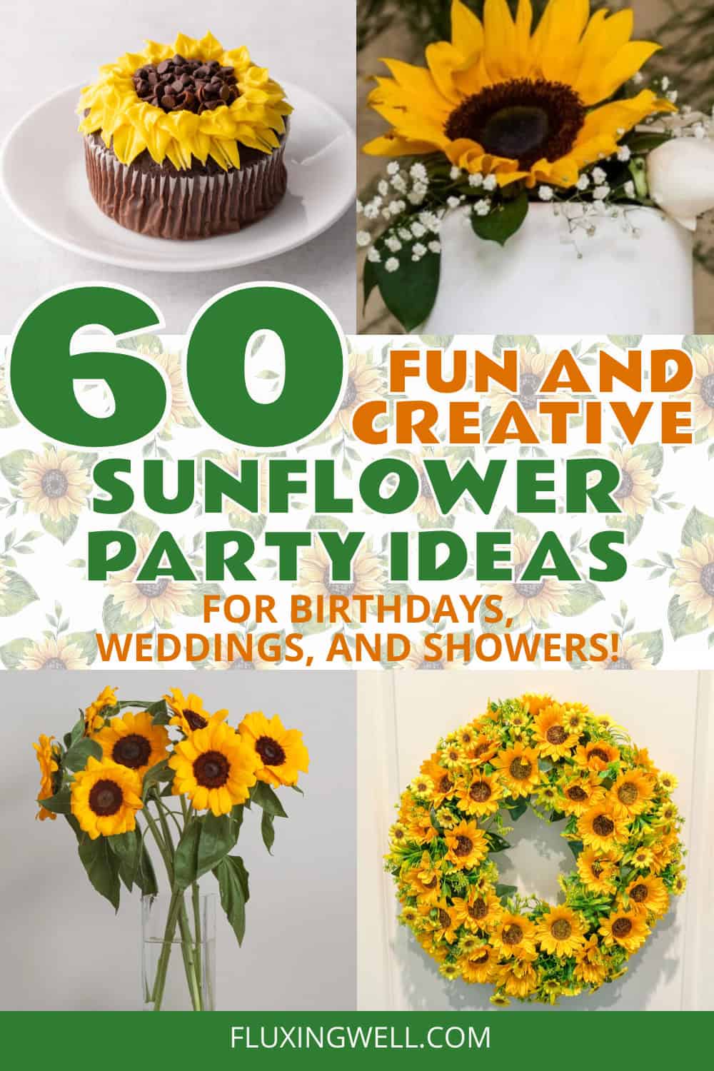 sunflower themed party ideas collage