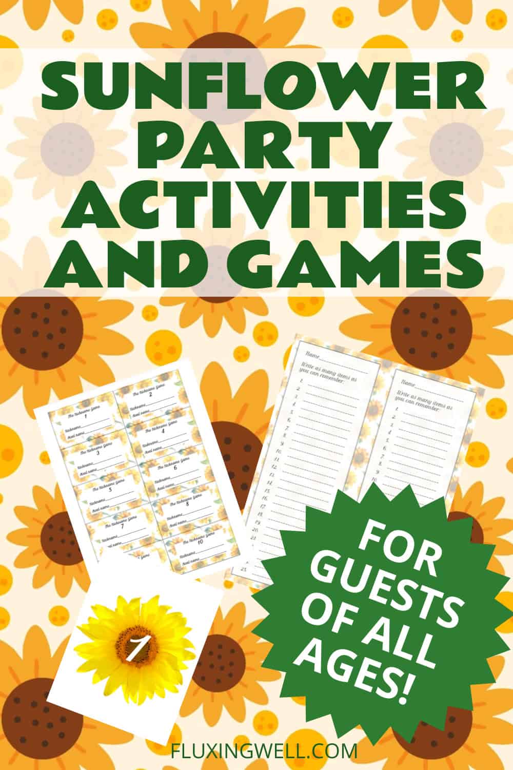 sunflower themed party ideas games