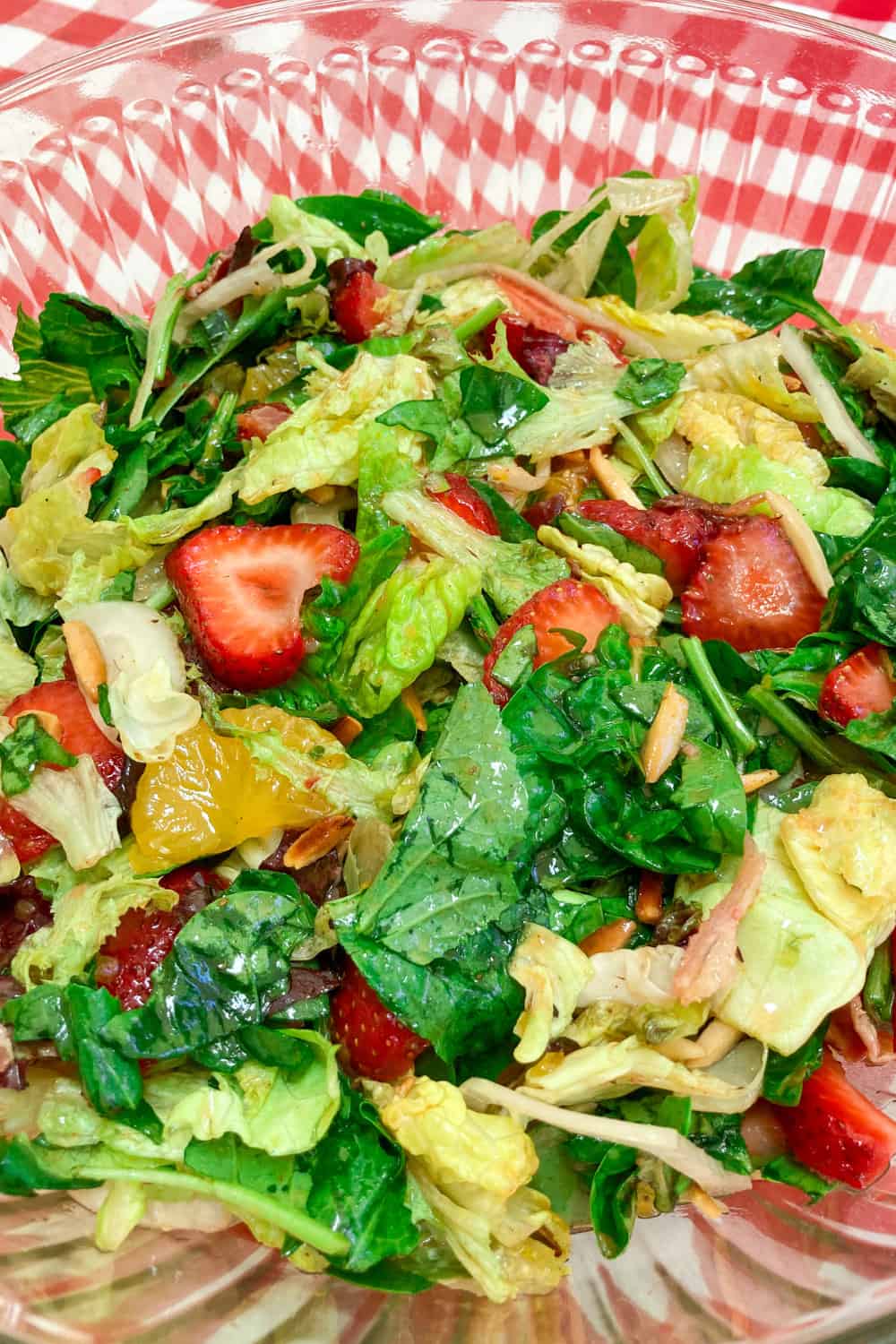 berry mandarin tossed salad ready to be served