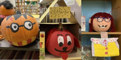 pumpkin book characters book character pumpkins in teh library
