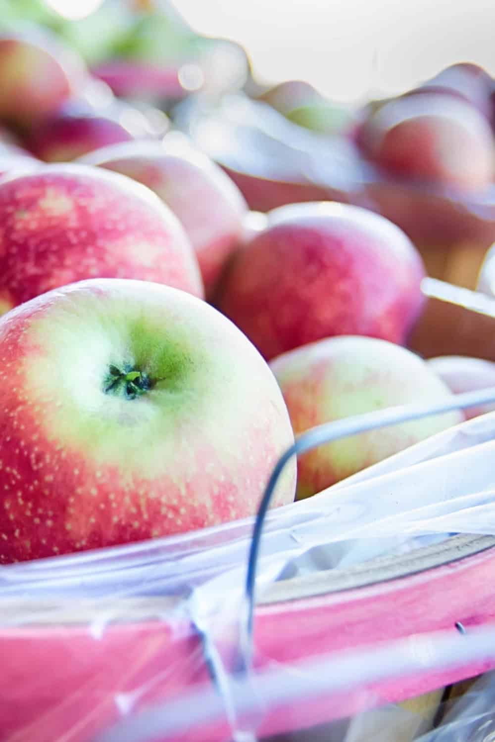 apple themed party apples in a basket