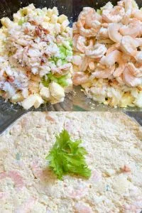 easy seafood salad recipe with real crab meat shrimp and bread 