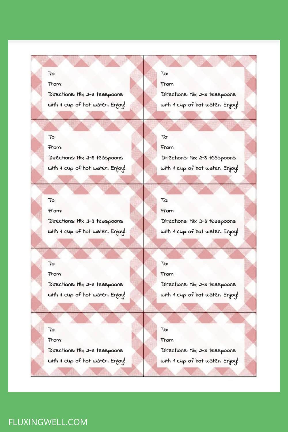 friendship tea free gift tags