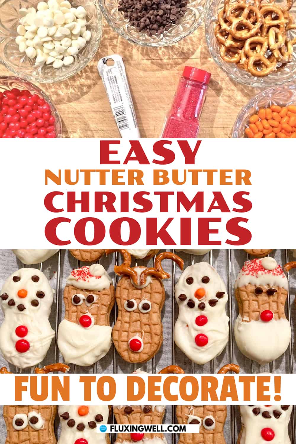 easy nutter butter christmas cookies santa reindeer and snowmen with decoration supplies